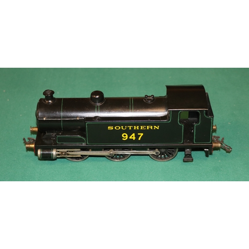 84 - A Bassett-Lowke  12V 0-6-0 tank locomotive. A 3-rail electric example finished in Southern Railway g... 