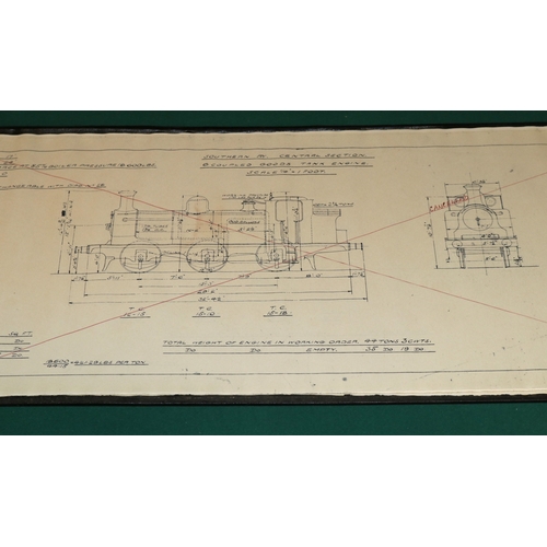 91 - 3 large British Railways Southern Region hardback Folders. Containing official drawings of locomotiv... 