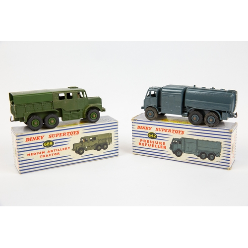 397 - 2 Dinky Supertoys Military Vehicles. RAF Pressure Refueller (642). In RAF blue livery. Plus a Medium... 