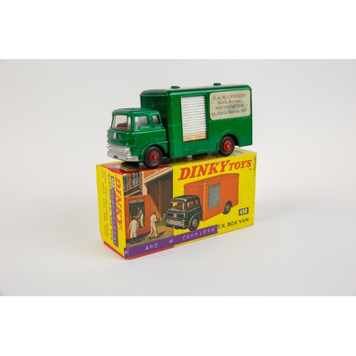 440 - Dinky Toys Bedford T.K. Box Van (450). A scarce promotional example in CASTROL metallic green with r... 