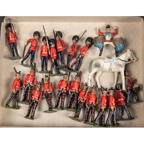 176 - Britains Hollow cast lead figures, 7 Mounted Dragoon Guards, 5 Dragoon Guards on foot, 10 Highland L... 