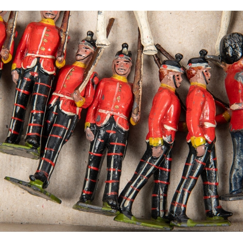 176 - Britains Hollow cast lead figures, 7 Mounted Dragoon Guards, 5 Dragoon Guards on foot, 10 Highland L... 