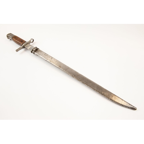 288 - A scarce Arisaka type 30 bayonet, straight cross piece, unfullered blade, in its scabbard. GC £60-70