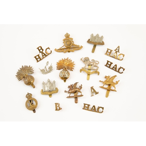 161 - 10 various Territorial Regiment cap badges: HAC Artillery with revolving wheel, HAC Infantry OR's an... 