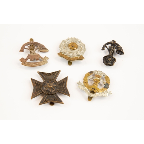 164 - 5 Territorial Infantry cap badges: 6th Bn King's Liverpool by Gaunt, 4th and 5th Bns Somerset Light ... 