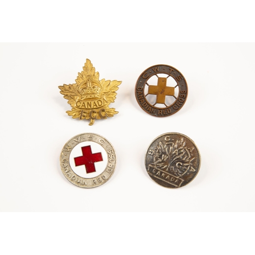 189 - 4 Canadian cap badges: Womens Auxiliary Corps British Columbia Automobile Association; Canadian Wome... 