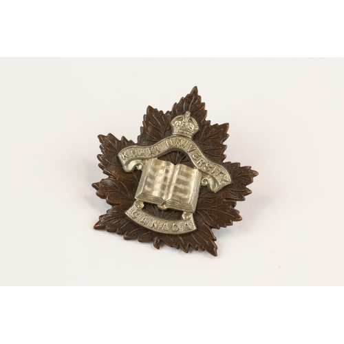 191 - WWI CEF cap badge of the Khaki University of Canada. GC £80-150