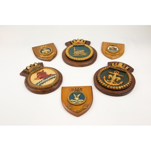 20 - Five painted cast metal ships' plaques: 