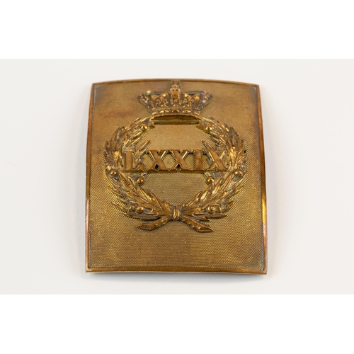 216 - A pre 1881 Officer's rectangular Shoulder Belt Plate of the 79th (Cameron Highlanders) Regiment of F... 