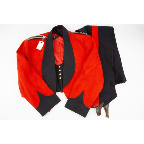 221 - An ERII scarlet mess jacket, trousers, and waistcoat of a Colonel of the General Staff. Near VGC £40... 