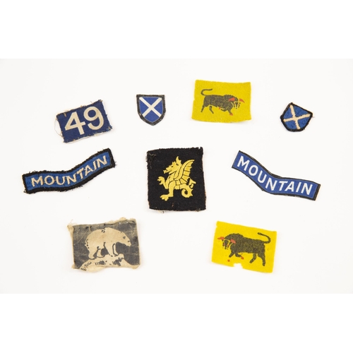 230 - 9 WWII British formation signs including 43rd Infantry, 52nd Infantry, 49th 11th Armoured. (9) £60-8... 