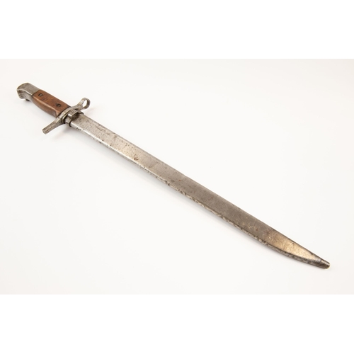 288 - A scarce Arisaka type 30 bayonet, straight cross piece, unfullered blade, in its scabbard. GC £60-70