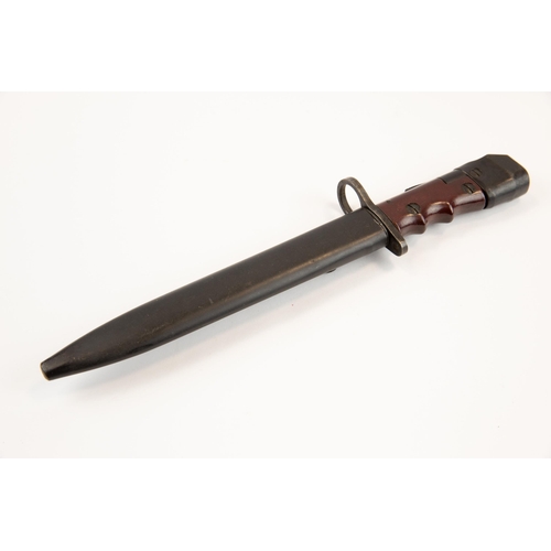 295 - A No 7 knife bayonet for the No 4 rifle or Sten sub machine gun Mk 5, the blade marked 