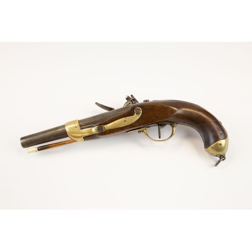 369 - A French 14 bore 1822 model flintlock holster pistol made for the Turkish army, 14½