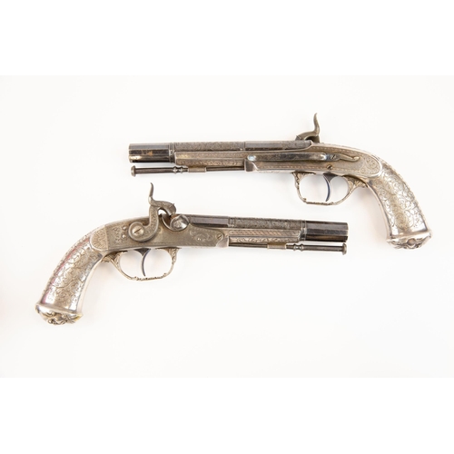 373 - A fine pair of mid 19th century 42 bore Scottish all metal percussion belt pistols by Jamieson, Aber... 