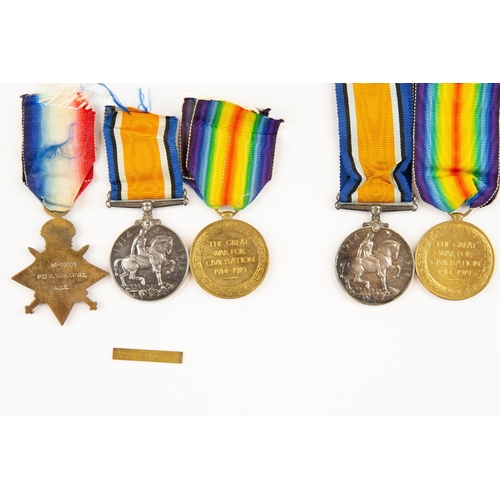 37 - Three: 1914 star with clasp (un-attached), BWM, Victory (MI 5608 Pte R V Williams, ASC), VF; Pair: B... 