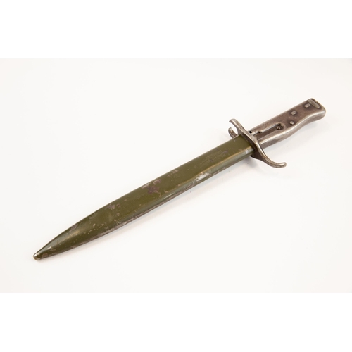 86 - A scarce M88/98 Mauser knife bayonet, with pressed steel hilt and up turned quillon, blade 10