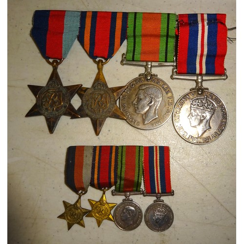 48 - Four: 1939-45 star, Burma star, Defence, War (all un-named as issued), mounted as worn and with rele... 