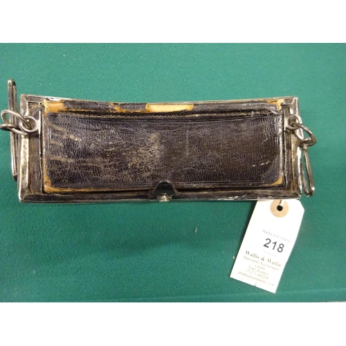 218 - A Victorian cavalry officer's pouch of the 3rd Dragoon Guards, the engraved silver flap HM B'ham 188... 