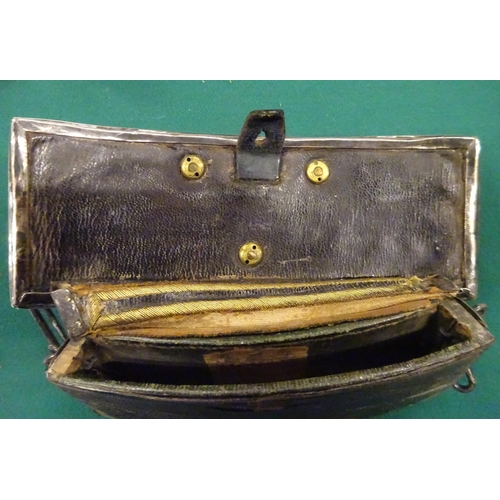 218 - A Victorian cavalry officer's pouch of the 3rd Dragoon Guards, the engraved silver flap HM B'ham 188... 