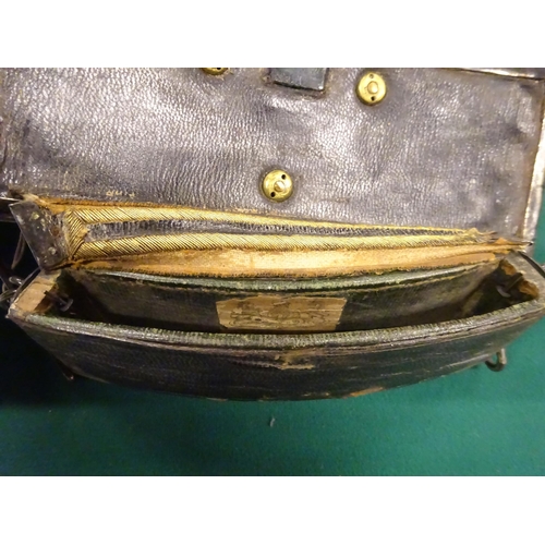 218 - A Victorian cavalry officer's pouch of the 3rd Dragoon Guards, the engraved silver flap HM B'ham 188... 