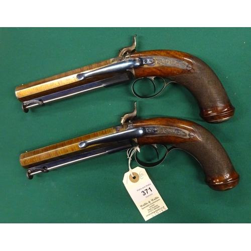 371 - A fine pair of 18 bore percussiion belt pistols by C & H Egg, c 1845, 10½