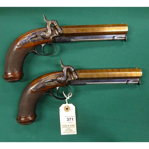 371 - A fine pair of 18 bore percussiion belt pistols by C & H Egg, c 1845, 10½