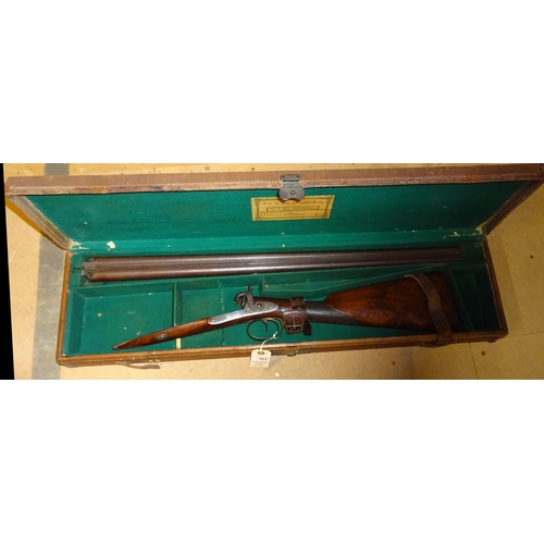 401 - A good double barrelled 16 bore percussion sporting gun by Samuel & Charles Smith, number 4712, for ... 