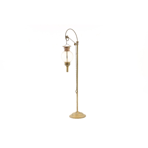 249 - Marklin very early cast metal & Tinplate street lamp post. Its finished in gold with gold circular b... 