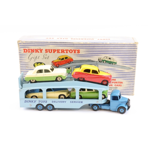 417 - Dinky supertoys gift set 990. Set contains Austin Somerset in 2 tone red and yellow, Ford Zephyr in ... 