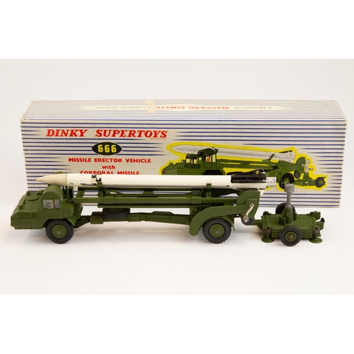 409 - A Dinky Supertoys Missile Erector Vehicle with Corporal Missile and Launching Platform (666). White ... 