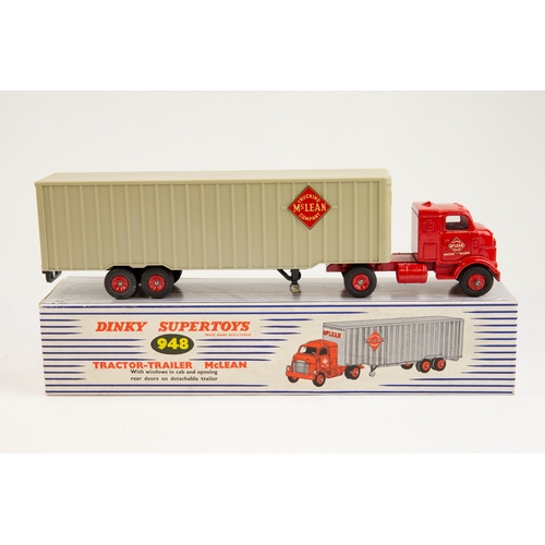 414 - Dinky supertoys Tractor -trailer McLean, with windows in cab and opening rear doors on detachable tr... 