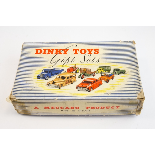 415 - Dinky toys Gift set No. 1 farm gear. Contains Massey Harris tractor, Halesowen farm trailer, Massey ... 