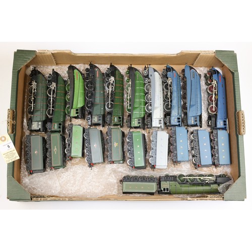 5 - 11 OO Gauge metal and plastic tender locomotives, by Hornby, Hornby Dublo etc. 10 Class A4 and  a P2... 