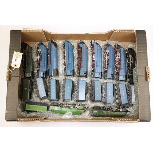 6 - 11 OO Gauge metal and plastic tender locomotives, by Hornby, Hornby Dublo etc. 11 Class A4 streamlin... 