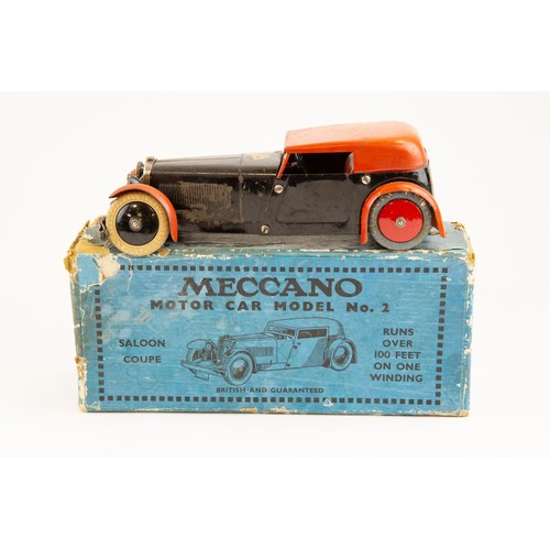 258 - A scarce 1930's No.1 Meccano Constructor Car. An example in black with red roof, seats and mudguards... 