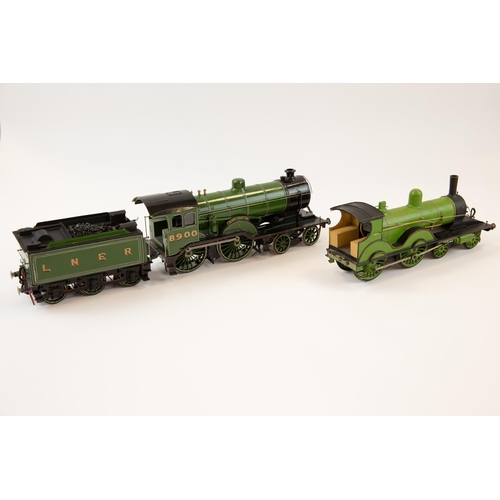 44 - 2 O Gauge Locomotives. A partly restored Hornby 2-rail electric LNER Tender Locomotive, named 