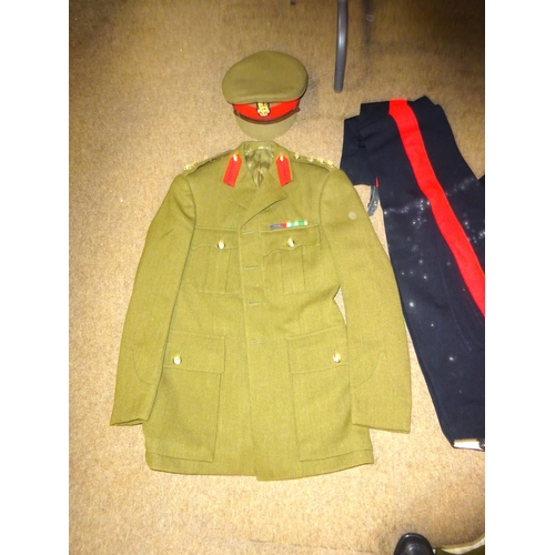 226 - A Colonel's khaki SD jacket, trousers and cap of the Royal Corps of Transport; also a Mess jacket, w... 