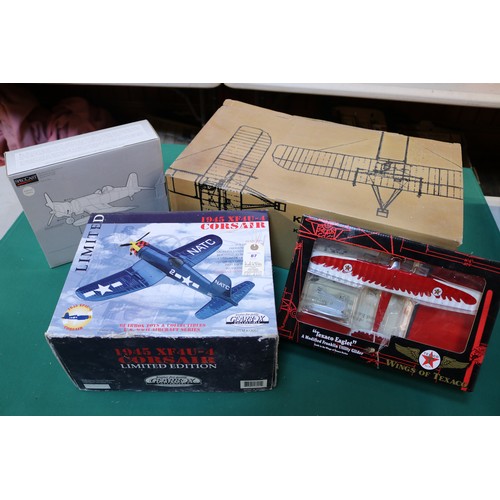 486 - 12 die-cast Model Aircraft etc. 4x SpecCast series Collector Banks-  3x F4U-1 Corsair and a resin At... 