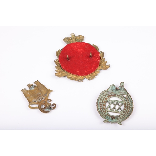 108 - An 1869 pattern OR's shako badge of the 18th (Royal Irish) Regiment; a pre 1881 OR's glengarry badge... 