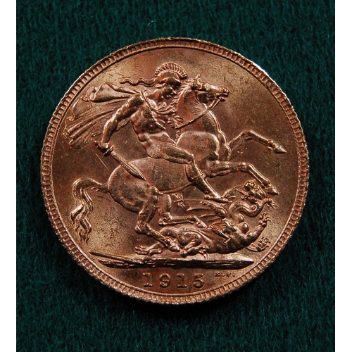 17 - George V AV Sovereign, 1915, GVF/NEF. £350-375