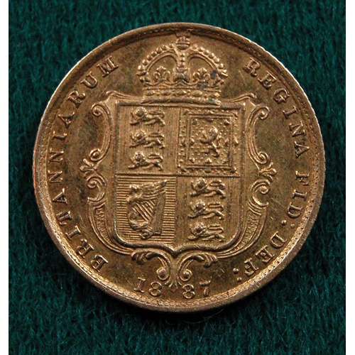 18 - Victoria AV Half Sovereign 1887 JH. GVF £175-200