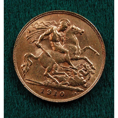 19 - Edward VII AV Half Sovereign 1910 VF/NVF £160-200