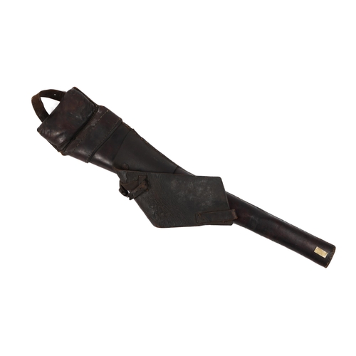 201 - A Victorian leather saddle scabbard for a Martini Henry cavalry carbine, stamped 