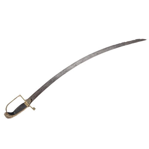 234 - A Georgian officer's sword, flat curved blade 30