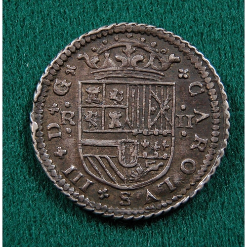 28 - Spain: Carolus III (1759-1788) AR 4 Reales 1761 Madrid Mint, Fine; 2 reales 1708, a nice VF; 1718 fa... 