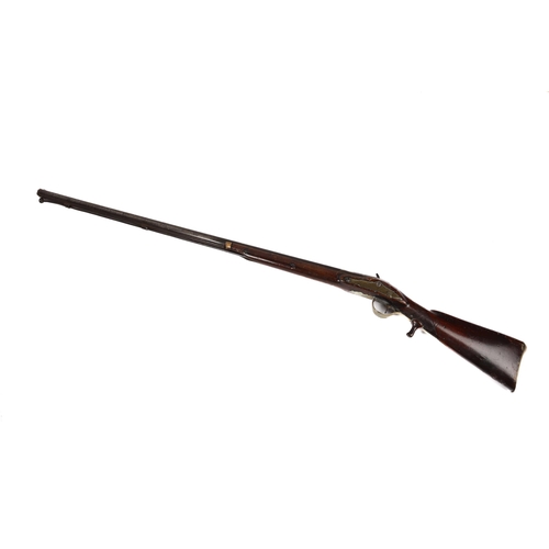 340 - An 8 bore percussion fowling piece, originally flintlock c 1800, 57½