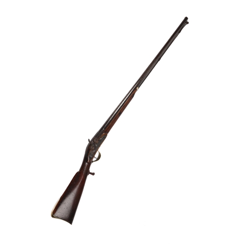 340 - An 8 bore percussion fowling piece, originally flintlock c 1800, 57½