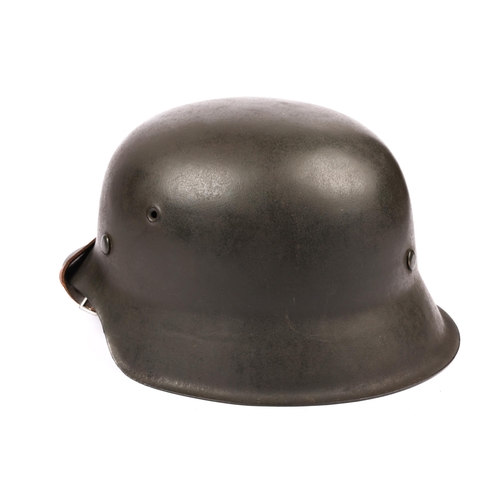 76 - A Third Reich M42 SS single decal steel helmet, the decal with second pattern runes, stamped 