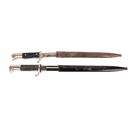 80 - A Third Reich parade bayonet, plated blade 9¾